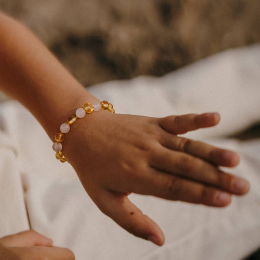 Barnsteen armband | Citroen Rozenkwarts