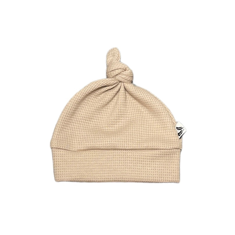 Knoopmutsje - Waffle Dark Beige