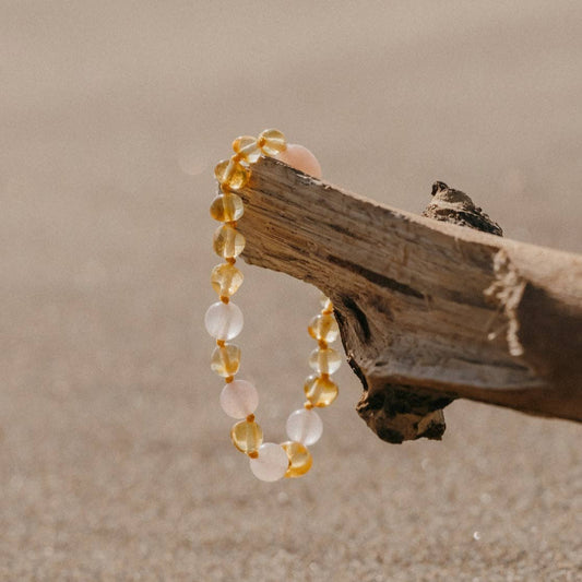 Barnsteen armband | Citroen Rozenkwarts