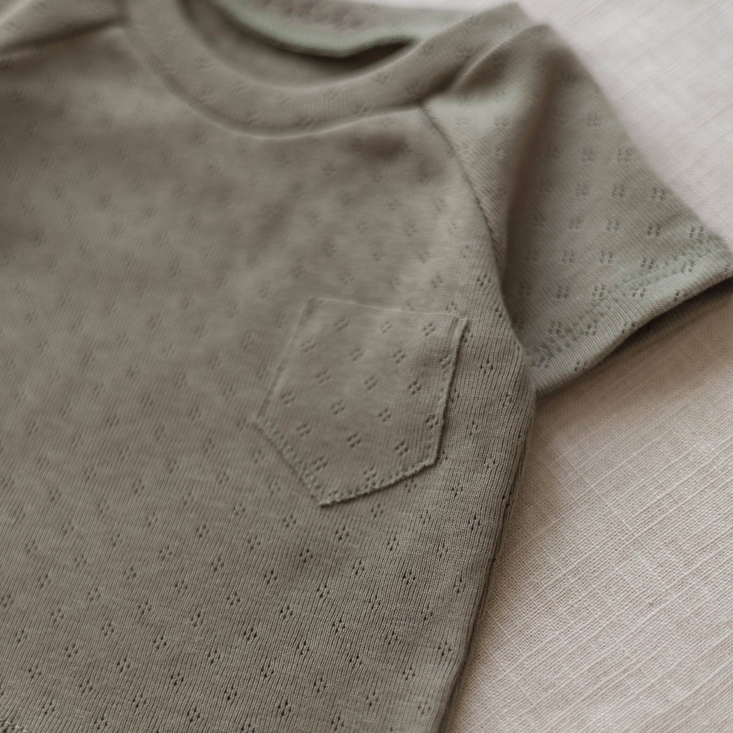 Baby t-shirt pointoille - olijf
