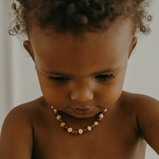 Barnsteen ketting | Karamel/Melk