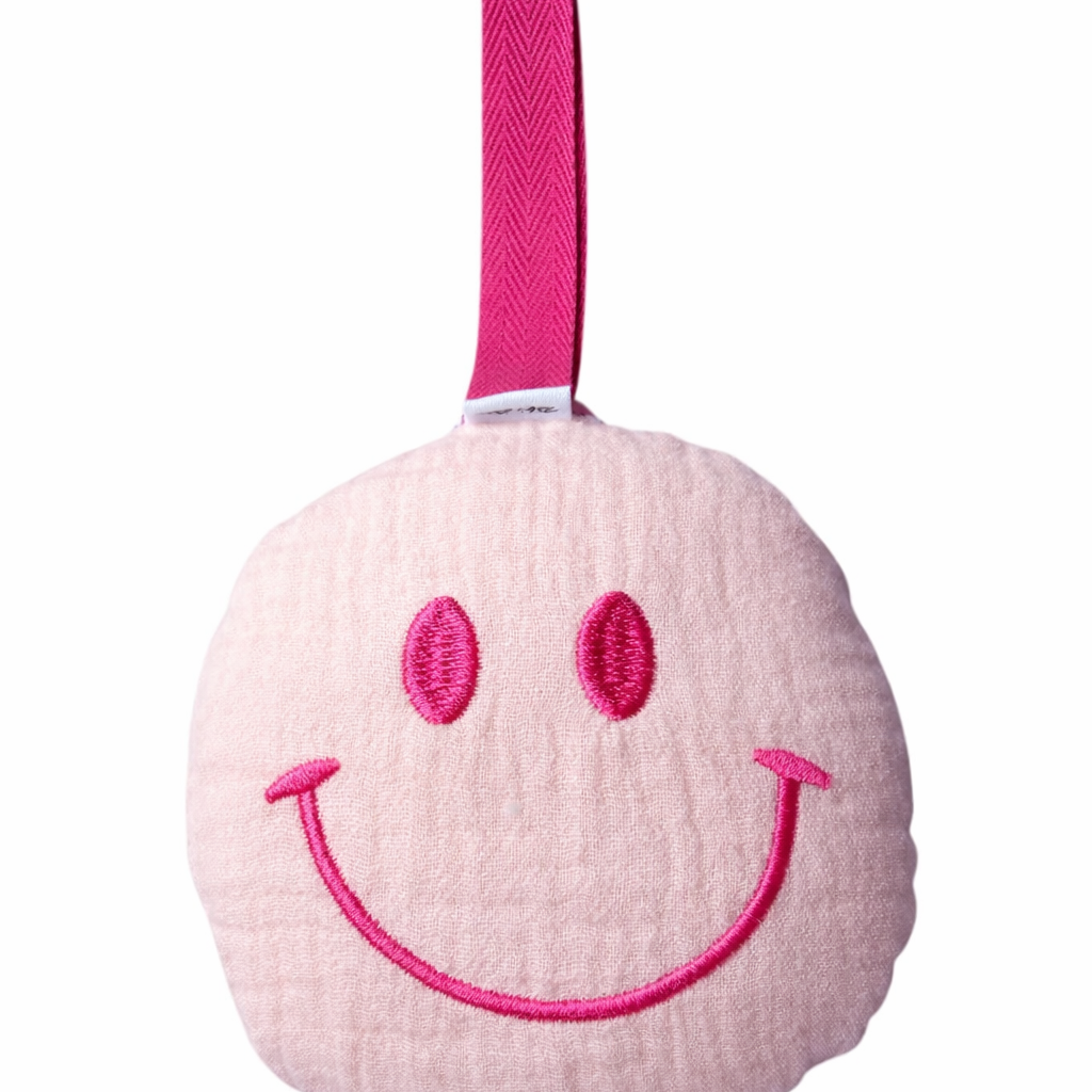 Mousseline Spenendoekje Smiley - accessoire voor speen