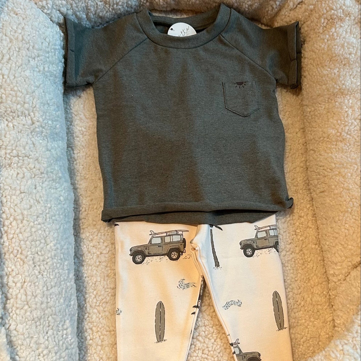 Katoenen t-shirt - olijf