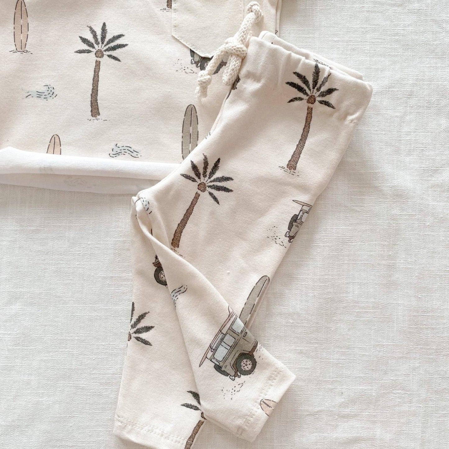 Baby legging met auto- en palmboomprint